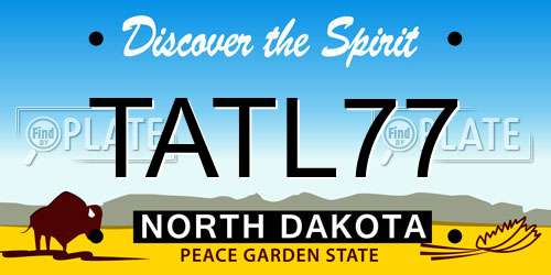 TATL77 North Dakota License Plate