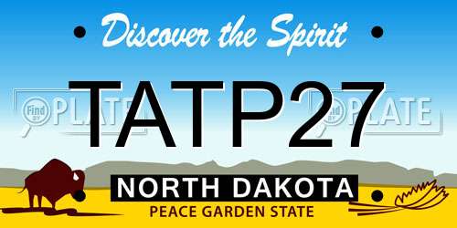 TATP27 North Dakota License Plate