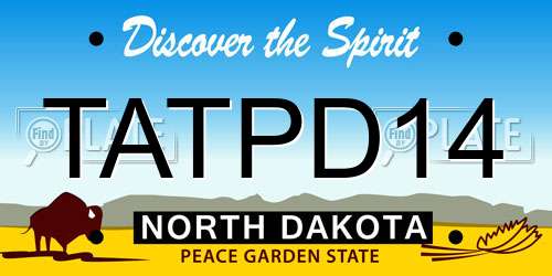 TATPD14 North Dakota License Plate
