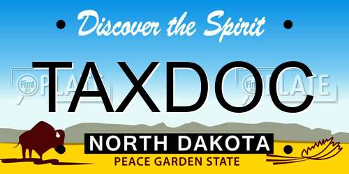 TAXDOC license plate in ND state