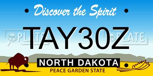 TAY30Z North Dakota License Plate