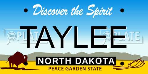 TAYLEE North Dakota License Plate