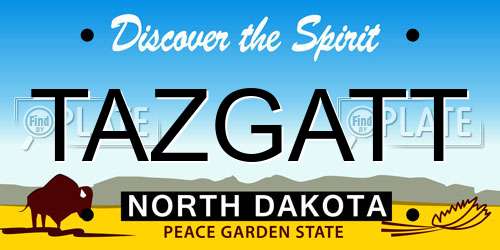 TAZGATT North Dakota License Plate