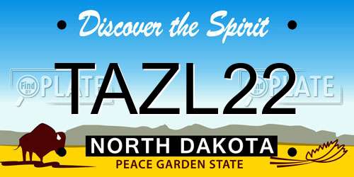 TAZL22 North Dakota License Plate
