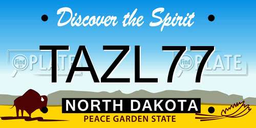 TAZL77 North Dakota License Plate