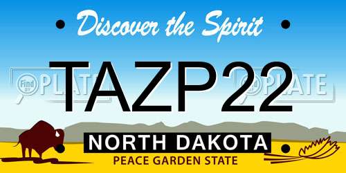 TAZP22 North Dakota License Plate