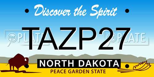 TAZP27 North Dakota License Plate