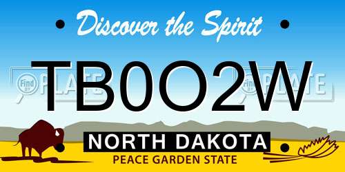TB0O2W North Dakota License Plate