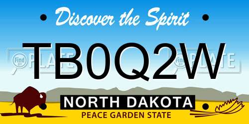 TB0Q2W North Dakota License Plate