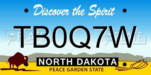 TB0Q7W North Dakota License Plate