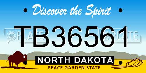 TB36561 North Dakota License Plate