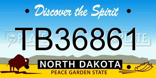 TB36861 North Dakota License Plate