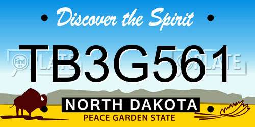 TB3G561 North Dakota License Plate