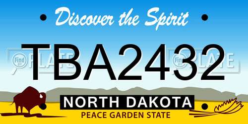 TBA2432 North Dakota License Plate