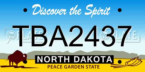 TBA2437 North Dakota License Plate