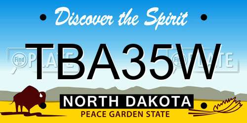 TBA35W North Dakota License Plate