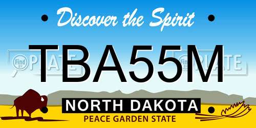 TBA55M North Dakota License Plate