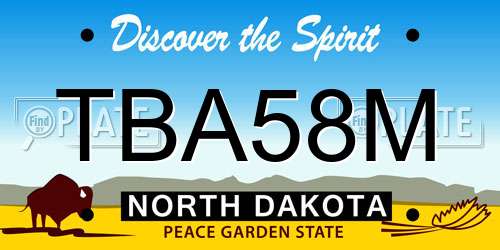 TBA58M North Dakota License Plate