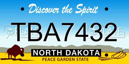 TBA7432 North Dakota License Plate