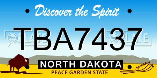 TBA7437 North Dakota License Plate