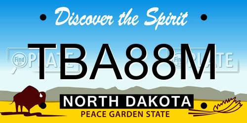 TBA88M North Dakota License Plate
