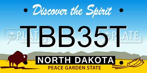 TBB35T North Dakota License Plate