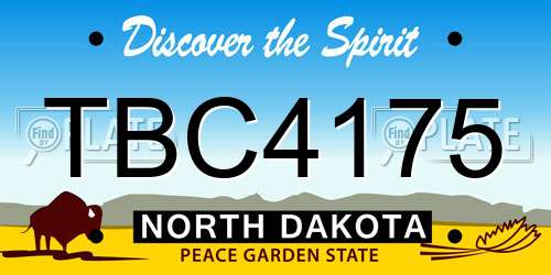TBC4175 North Dakota License Plate