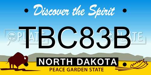 TBC83B North Dakota License Plate