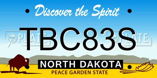 TBC83S North Dakota License Plate