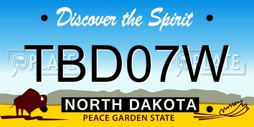 TBD07W North Dakota License Plate
