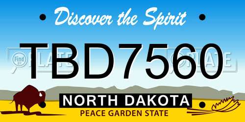 TBD7560 North Dakota License Plate