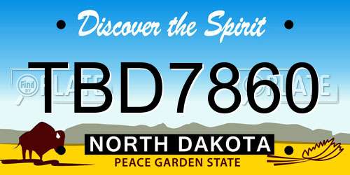 TBD7860 North Dakota License Plate