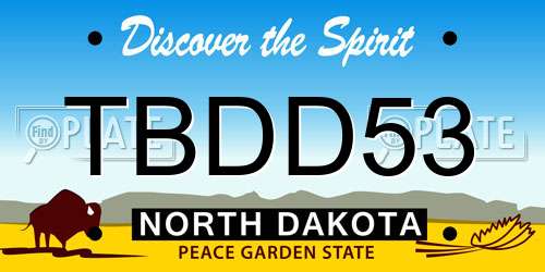 TBDD53 North Dakota License Plate
