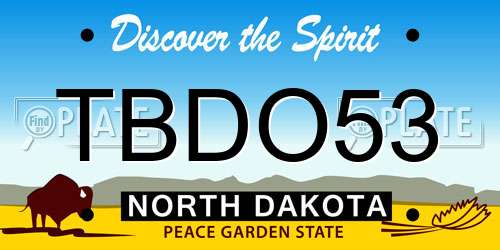 TBDO53 North Dakota License Plate