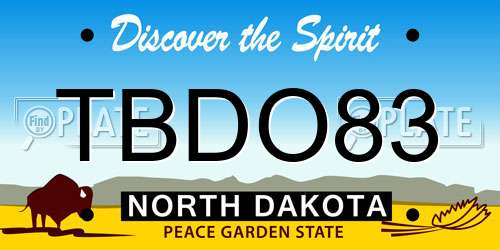 TBDO83 North Dakota License Plate