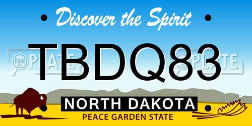 TBDQ83 North Dakota License Plate