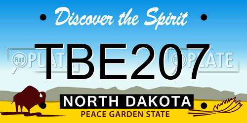 TBE207 North Dakota License Plate