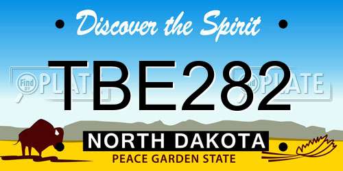 TBE282 North Dakota License Plate