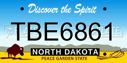 TBE6861 North Dakota License Plate