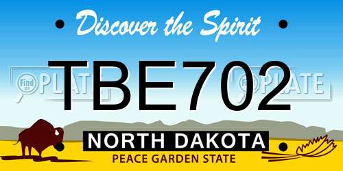 TBE702 North Dakota License Plate