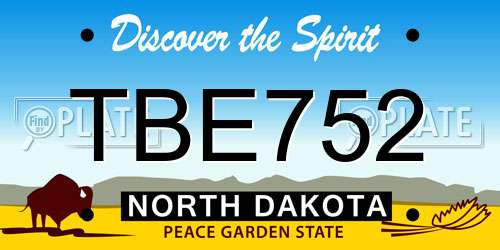 TBE752 North Dakota License Plate