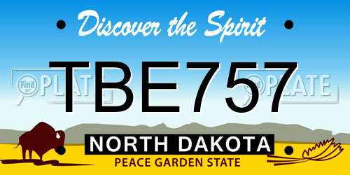 TBE757 North Dakota License Plate