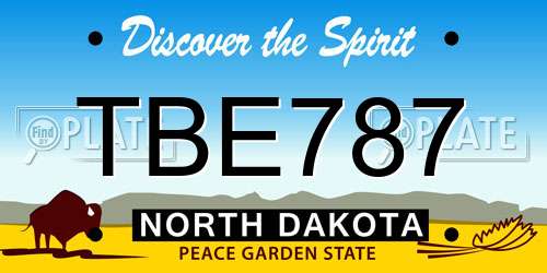 TBE787 North Dakota License Plate