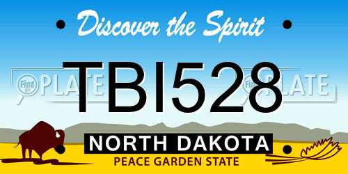 TBI528 North Dakota License Plate