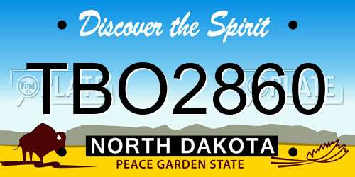 TBO2860 North Dakota License Plate