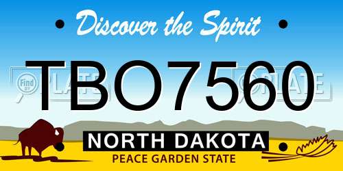 TBO7560 North Dakota License Plate