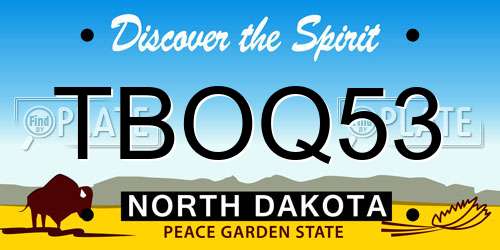 TBOQ53 North Dakota License Plate