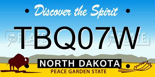 TBQ07W North Dakota License Plate