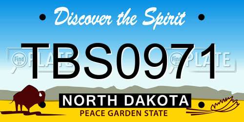TBS0971 North Dakota License Plate