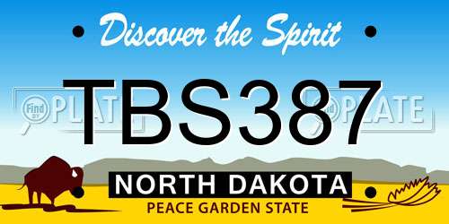 TBS387 North Dakota License Plate